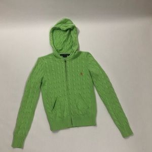Ralph Lauren Cable Knit Zip Up Hooded Sweatshirt M